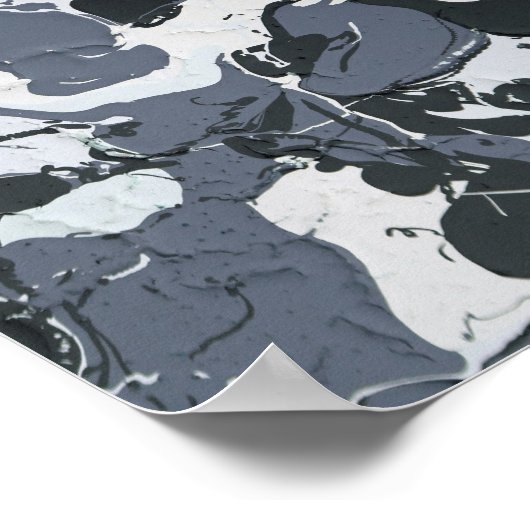 Grijze monochrome abstracte schaduwen poster (Hoek)