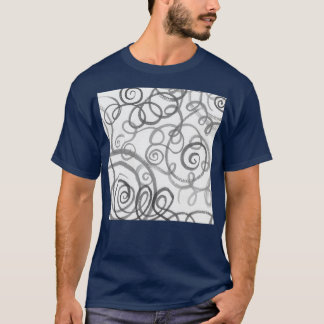 Grijze monochroom Whimsical Organic Curves Wat T-shirt
