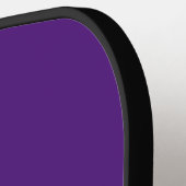 Grijze monogram en goudnaam op koninklijk Paars Pickleball Paddle (Links Detail)
