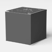 Grijze monogram en pijlen bruiloft bedankdoosjes (Voorkant Zijde)