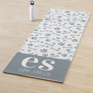 Grijze monogram op maat yogamat