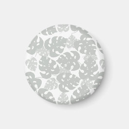 Grijze monstera blad koelkastmagneet magneet