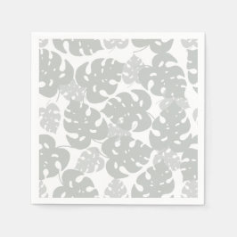 Grijze monstera blad tropisch onderzetter set servet