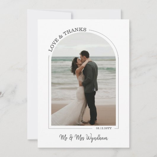 Grijze mooie Arch Weddenschap Foto's en Bedankt (Voorkant)