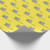 Grijze muizen op geel cadeaupapier (Hoek)