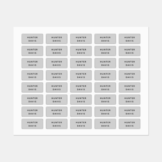 Grijze naam labels (Vel)