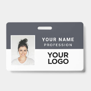 Grijze naamkaartje voor personeel van bedrijven badge