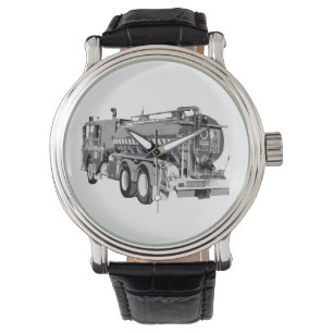 Grijze olie voor brandweerauto's, gebilderd horloge