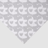 Grijze olifant baby shower geschenkpapier tissuepapier (Detail)