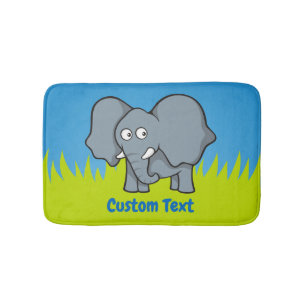 Grijze olifant cartoon badkamermat badmat