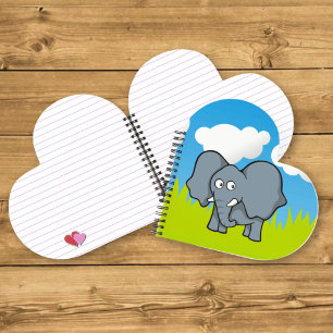 Grijze Olifant Cartoon Notitieboek