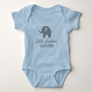 Grijze olifant kleine broertje baby romper