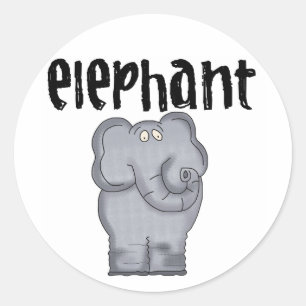 Grijze olifant ronde sticker