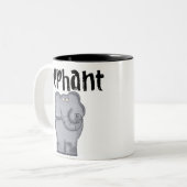 Grijze olifant tweekleurige koffiemok (Voorkant links)