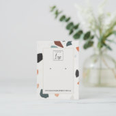 Grijze Oranje Terrazzo met Logo voor beeldschermen Visitekaartje (Staand voorkant)