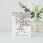 Grijze oude eik boom bewaar de datum briefkaarten (Staand voorkant)