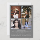 Grijze Paarse Afstuderen Confetti Kaart (Achterkant)