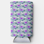 Grijze paarse bloemen patroon wit (Voorkant)