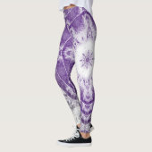 Grijze Paarse Fractale Kunst Leggings (Links)