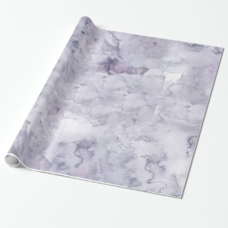 Grijze Paarse Misty Background Waterverf Cadeaupapier