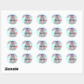 Grijze paashaas ronde sticker (Vel)