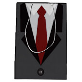 Grijze Pak Medium Gift Bag Cadeauzakje (Achterkant)