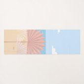 Grijze Palm in het strand Yogamat (Achterkant (horizontaal))