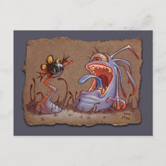 Grijze papierschets: Tail Biter Briefkaart