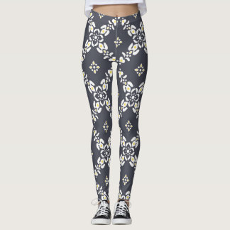 Grijze patronen bladeren stroom leggings