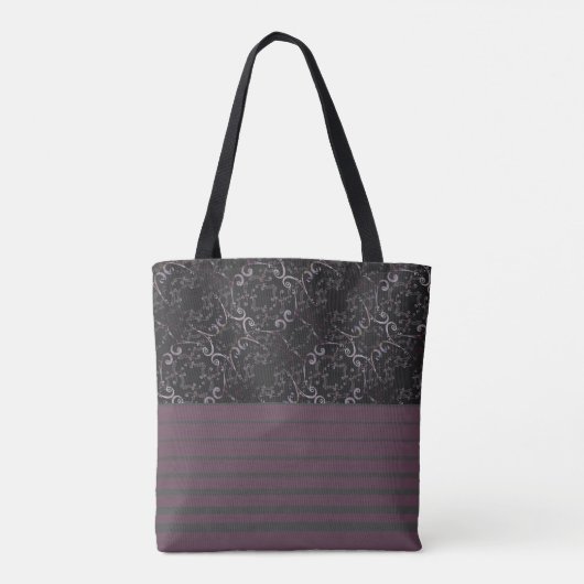 Grijze patroon op maat draagtas (Achterkant)