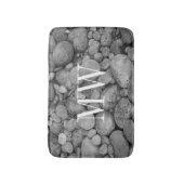 Grijze pekelsteenmonogram, slipbadmat badmat (Voorkant Verticaal)