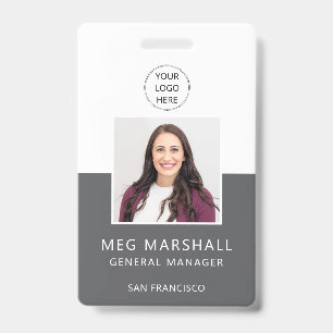 Grijze personeelsfoto ID-logo bedrijfsbeveiliging Badge