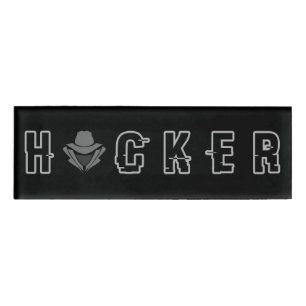 Grijze Pet Hacker - Type 3a Naambadge