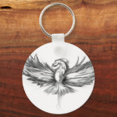 Grijze Phoenix Rising Sleutelhanger (Voorkant)