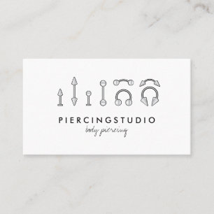 Grijze Piercing Tattoo Studio Visitekaartje