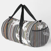 Grijze Pinstripe met Flora Detail Print Cut Naaiza Plunjezak (Rechterhoek)