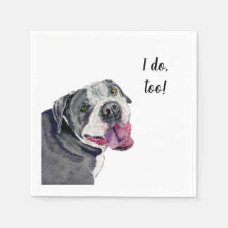 Grijze Pitbull Dog Custom Cocktail servet