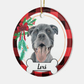 Grijze Pitbull Dog Ornament (Links)