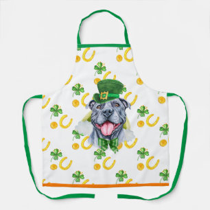 Grijze Pitbull Vakantiedecoratie Sint-Patricksdag Schort