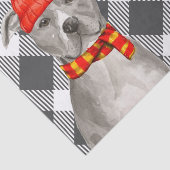 Grijze Plaid en Grijze Pit Bull Kerstmis Tissuepapier (Detail)