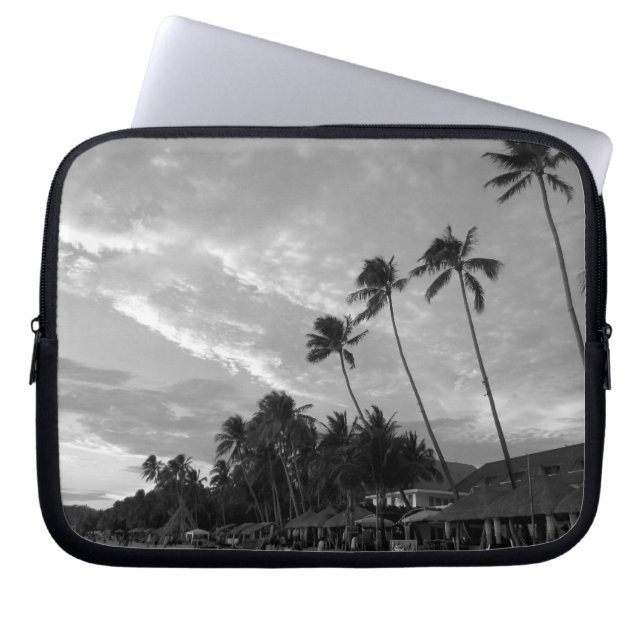 grijze plampen laptop sleeve (Voorkant)