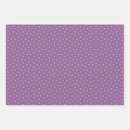Grijze Polka Dots op Paarse achtergrond Inpakpapier Vel