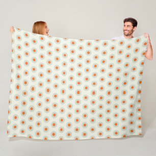 Grijze polka stippen met gele midden pp3 fleece deken