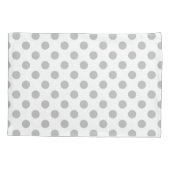 Grijze polka-stippen op wit kussensloop (Achterkant)