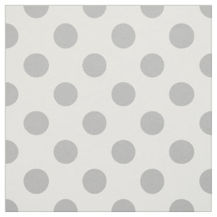 Grijze polka-stippen op wit stof