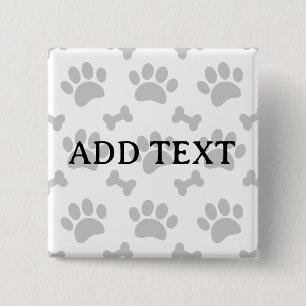 Grijze poten en Botten Vierkante Button 5,1 Cm