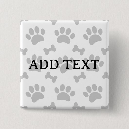 Grijze poten en Botten Vierkante Button 5,1 Cm (Voorkant)