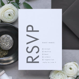 Grijze premie ultieme moderne monogram, vette vun RSVP kaartje