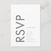 Grijze premie ultieme moderne monogram, vette vun RSVP kaartje (Voorkant)