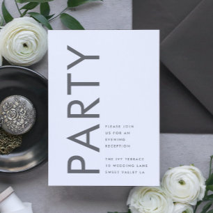 Grijze premie Ultimate Modern Monogram Bold Party Informatiekaartje